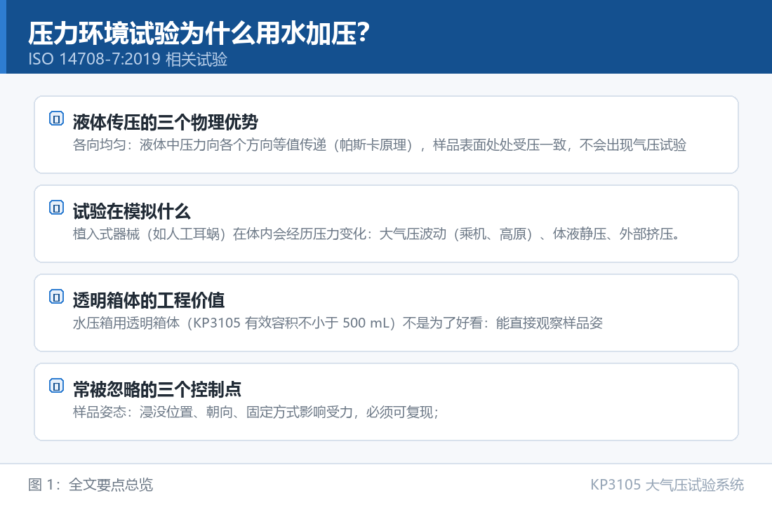 KP3105 大气压试验系统：压力环境试验为什么用水加压？液体传压的物理优势科普