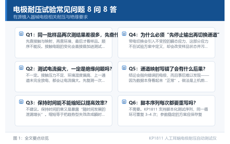 电极耐压试验常见问题 8 问 8 答：从接触可靠性到数据判读